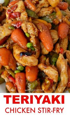 the chicken stir fry is ready to be eaten