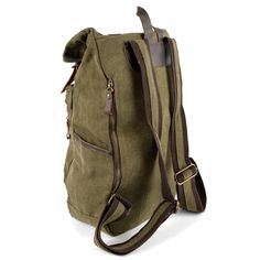 *  Genuine leather details 
 *  Durable canvas fabric 
 *  Spacious inner compartment 
 * Outdoor Khaki Canvas Duffle Bag, Durable Khaki Backpack For Travel, Khaki Canvas Travel Backpack, Casual Duck Canvas Bags For Outdoor Activities, Durable Khaki Bags For Adventure, Khaki Waxed Canvas Backpack For Outdoor, Durable Khaki Adventure Bag, Khaki Military Backpack For Outdoor Activities, Casual Khaki Hiking Bag