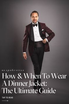 There is perhaps no piece of menswear more closely associated with class and elegance than dinner jackets. Although most men won’t wear a dinner jacket very often, when the time comes it is important to have a solid understanding of how to properly wear a dinner jacket. Knowing the function of the jacket, when it is appropriate, and how to get the most out of the look are all important pieces of knowledge to have before you suit up. Tap to read everything you need to know about dinner jackets! Mens Dinner Jacket, Dapper Outfit, Traditional Suit, Classic Tuxedo, Suit Ideas, Tuxedo Jacket