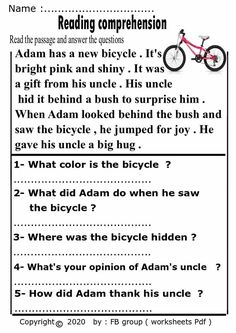 the worksheet for reading and writing in english with an image of a bicycle