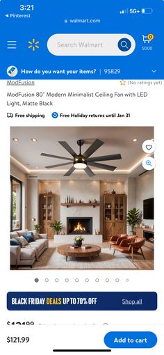 an email post for a modern ceiling fan