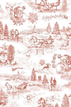 #Toile_Christmas #Christmas_Toile #Photoshop_Patterns #Toile_Wallpaper