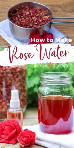 water. Rose Water Drink Recipes, Rose Water Drink, Making Rose Water, Make Rose Water, Bath Confetti, Rose Hydrosol