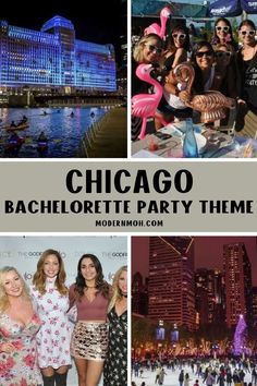 the chicago bachelor party theme is featured in this collage with photos and caption