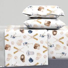 three sheets with baseball themed designs are stacked on top of each other