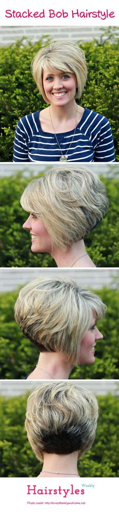 Have you ever tried the short haircuts? There are so many styles to choose from, but today I’d like to introduce you a gorgeous stacked bob haircut which you may love. The stacked bob hair style is a tightly layered short hair style meant to increase volume at the crown of the head. This kind[Read the Rest] Stacked Bob Haircuts For Women, Layers Around Face, Bob Hair Cuts, Short Stacked Bob, Mom Haircut, Stacked Bob Haircuts, Stacked Bob, Haircuts For Women Over 50