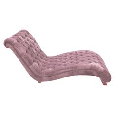 a pink chaise lounge chair on an isolated white background