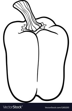 a black and white drawing of a pepper