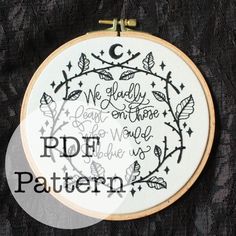 a cross stitch pattern with words on it