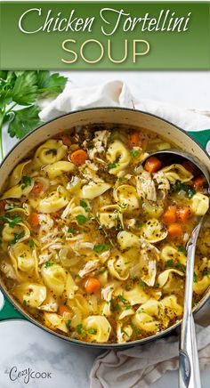 chicken and tortellini with a mix of vegetables is. Tortellini Chicken, Crockpot Tortellini, Cozy Cook, Sausage Tortellini Soup, Chicken Tortellini Soup, Comfort Soup Recipes, Chicken Tortellini, Chicken Spinach, Crock Pot Recipes