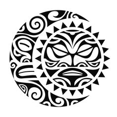 Maori Shoulder Tattoo, Moon Tattoo Meaning, Maya Tattoo, Polynesian Tattoo Meanings, Tato Maori, Maori Symbols, Tiki Tattoo, Mayan Tattoos, Moon Sun Tattoo