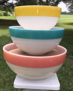 four bowls stacked on top of each other