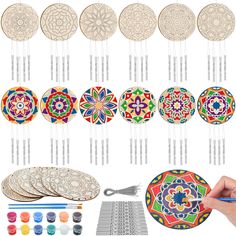 the instructions for how to make an intricately designed paper plate with markers and pens