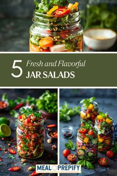 fresh and flavorful jar salads are the perfect way to use up leftovers