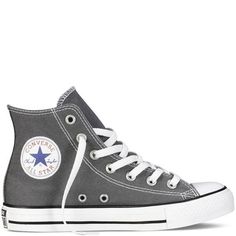 A classic tennis shoe that never goes out of style. Wear your Chuck Taylor's everywhere. All Star Core Classic HI Unisex Core colors: Black, Black Mono, Charcoal, Navy, Red, Optical White Mode Converse, Chuck Taylor Shoes, High Top Chucks, Converse Outfits, Converse Chucks, Grey Converse, Top Basketball Shoes, Dr Shoes, Shoes Converse