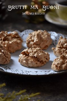 some cookies are on a white plate