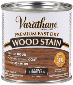 buy interior stains & finishes at cheap rate in bulk. wholesale & retail painting equipments store. home décor ideas, maintenance, repair replacement parts Early American Wood Stain, Diy King Bed, Interior Wood Stain, Wood Conditioner, Cabinets Doors, Trim Board, Diy Nightstand, Hardwood Plywood, Plywood Panels