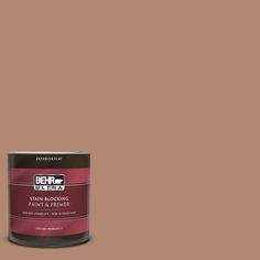 a brown paint can with the words behrf ultra on it's side