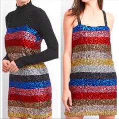 Perfect For The Holidays New Year’s Eve Party Cocktail Party New With Tags Side Zip Has Lining Multicolored Stripes Sequins This Would Be Perfect To Wear To Taylor Swift’s Eras Tour Sleeveless Party Dress, Gap Dress, New Year’s Eve, Eras Tour, Style Dress, Sequin Dress, Cocktail Party, Side Zip, Taylor Swift