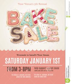 an advertisement for bake sale with cookies