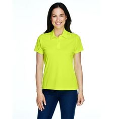 Team 365 Ladies' Command Snag Protection Polo - TT21W, Team 365, TT21W, SAFETY YELLOW, 3XL, Polos, Cheap Womens Polo Shirts Bulk Wholesale;Moisture Wicking, 4.42 oz./yd2 / 150 gsm, 100% polyester snag-protection piqu with moisture-wicking, anti-microbial, UV protection performanc; Integrated collar stays; Side slits; Cationic dyes for superior brightness and excellent color-fastness Gender: female.  Age Group: adult. Pique Polo Shirt, Neutral Fashion, Fabric Collars, Polo Shirt Women, Sleeves (women), Short Sleeve Polo, Calgary, Logo Embroidered, American Apparel