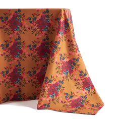 Tablecloth Blumen Orange - Sophie Williamson Design Hermes Orange, Orange Square, Bold Floral Print, Elegant Dinner, Square Tablecloth, Kitchen Linens, Sustainable Fabrics, Independent Designers Fashion, Flower Print