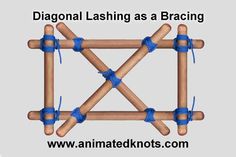 an image of a wooden structure with ropes attached to it and the words diagonal lashesing as a bracing