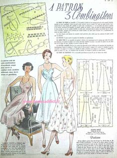 an old fashion sewing pattern for women's dresses