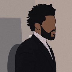 an illustration of a man with a beard wearing a suit