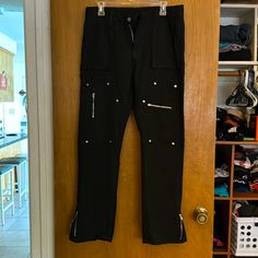 Brand New, Never Worn, No Stains Or Frays Tag Says Medium But Fit More Like A 27 Perfect For A Halloween Costume Or Alt Goth Looks Goth Looks, Cargo Pants Color, Alt Goth, A Halloween Costume, Denim Cargo Pants, Goth Look, Denim Cargo, Y2k Denim, Pants Color