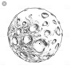 an ink drawing of the moon with lots of bubbles on it's surface royalty illustration