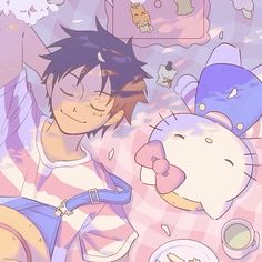 luffy and hello kitty icon ♡ art by @salmon4dinner on twt One Peice Anime, One Piece Drawing, One Piece Pictures, Hello Kitty Pictures, One Piece Fanart, Manga Anime One Piece, One Piece Luffy, Anime Crossover, Monkey D Luffy