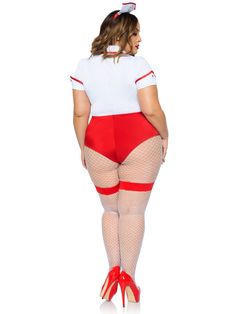 Show them what that sexual healing is all about in the charming Leg Avenue Nurse Feelgood. The ultra-sexy plus size nurse costume features snap crotch garter bodysuit with attached apron and hat headband. The feverishly hot bodysuit is made to hug all the right curves with the plunging-V zipper front, cheeky cut and sexy leg garter straps. Top off this heart-racing hottie look with the matching head piece. The convenient snap crotch and stretchy fabric keeps this look as comfortable as it is sex Mens Doctor, Leg Garters, Doctor Costume, Hat Headband, Nurse Costume, Women Nurse, Costume Themes, Leg Avenue, Matching Hat