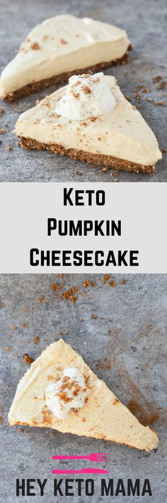 Keto Pumpkin Cheesecake is always the answer, no matter the question. Check out this easy recipe to make a Fall favorite low carb style! | heyketomama.com Keto Pumpkin Cheesecake, Walnut Crust, Keto Pumpkin