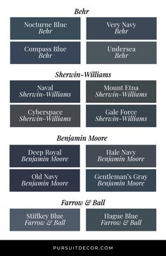 the names and colors of different types of boats in blue, black, gray, and white