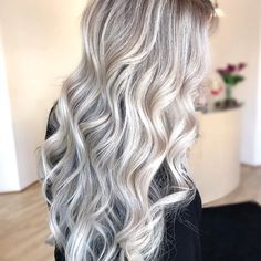 Blonde Hairstyles Long, Ash Blonde Hairstyles, Hairstyles Long Hair, Ice Blonde Hair, Grey Hair Dye, Icy Blonde Hair, Silver Blonde Hair, Hair Color Streaks, Long Hair Wigs