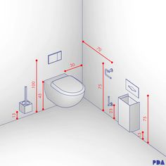 a drawing of a bathroom with measurements for the toilet