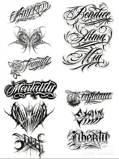 the different types of tattoo font