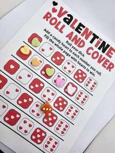 valentine's roll and cover activity for kids