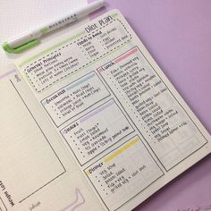 an open planner with notes on it