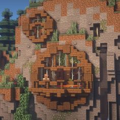 Goldrobin Minecraft, Chalet Minecraft, Minecraft Mountain House, Minecraft Mountain, Construction Minecraft, Minecraft Building Ideas, Case Minecraft, Minecraft Decoration, Minecraft Houses Survival