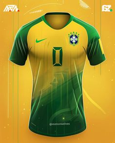 the soccer jersey is green and yellow