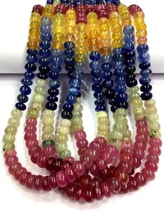 GEMSTONE MULTI SAPPHIRE SHAPE RONDELLE (SMOOTH SIZE 6.MM LENGTH 18 INCH LONG STRAND COLOR RED.YELLOW,BLUE,PINK QUALITY AAA STRANDS 1 STRAND BEAUTIFUL MULTI SAPPHIRE SMOOTH RONDELLE BEADS FOR JEWELRY MAKING. If you have any questions about this item please contact me I will get back to you as soon as. We accept bulk or wholesale orders for any gemstone which you'll get best wholesale prices! Hence you can contact me with your requirement of bulk or wholesale order. I'll be happy to fulfill your o Multicolor 8mm Beads, Gems And Cabochons, Rainbow Polished Beads For Jewelry Making, Rainbow Spacer Beads, Multicolor Rondelle Gemstone Beads, Multicolor Gemstone Rondelle Beads, Multicolor Round Spacer Beads, Gems, And Cabochons, Multicolor Spacer Beads For Jewelry Making, Multicolor Rondelle Polished Beads, Gems, And Cabochons, Multicolor Round Beaded Gems And Cabochons