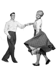 a man and woman are dancing together in an old fashion photo, possibly from the 1950's or early 1950s's