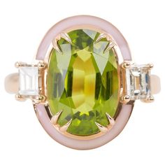 Customizable Art Deco Style 6.71 Ct Peridot and Diamond 14K Gold Cocktail Ring For Sale at 1stDibs Aquamarine Cocktail Ring, Baguette Diamond Ring, Sapphire Cocktail Ring, Baguette Diamond Rings, Gold Cocktail Ring, Gold Cocktail, Gold Art Deco, Diamond Cocktail Rings, Estilo Art Deco