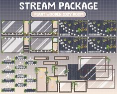 an image of a set of floor plans for a house with plants and lights on it