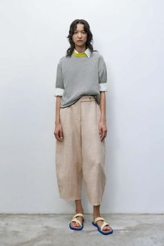 Linen Curved Pants, Melange Oversized Pants, Gingham Linen, Flattering Pants, Striped T Shirt, Striped Short, Linen Blazer, Linen Pants, Trousers Women, Effortless Style