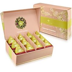 six boxes of tea with different flavors in them