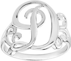 Silver Initial Ring, Initial B, Sterling Silver Initial, Initial Ring, Monogram Initials, Ring Size 7, Band Ring, Your Style, Band Rings