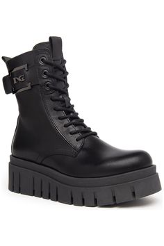 NeroGiardini Platform Leather Combat Boot I309092D | Nero (Black) Leather Combat Boots, Combat Boot, Final Touch, Trinidad And Tobago, Uganda, Dress Making, Combat Boots, How To Look Better, Heel Height